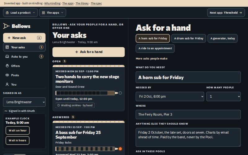 The Bellows app