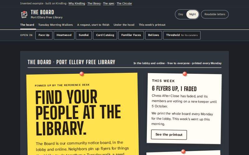 The The Board at Port Ellery Free Library homepage