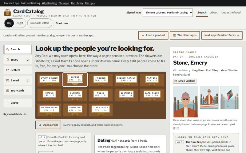 The Card Catalog app