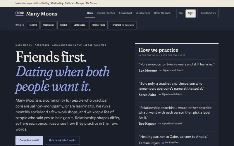 The Many Moons homepage